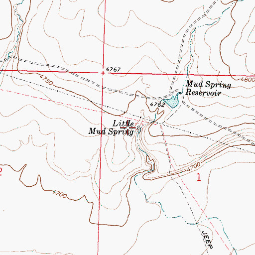 Topographic Map of Little Mud Spring, OR
