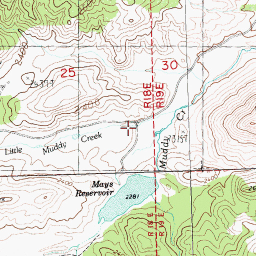 Topographic Map of Little Muddy Creek, OR