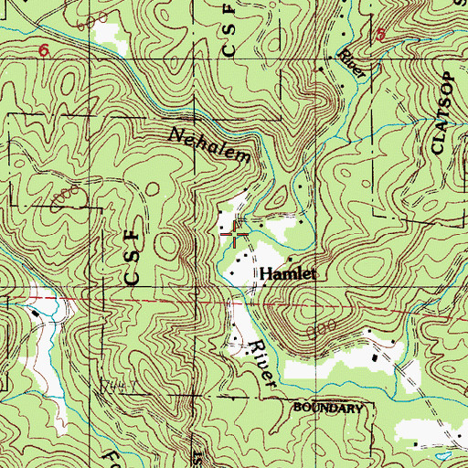 Topographic Map of Little North Fork Nehalem River, OR