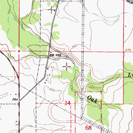 Topographic Map of Little Oak Creek, OR