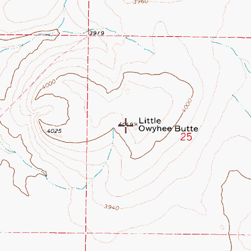 Topographic Map of Little Owyhee Butte, OR