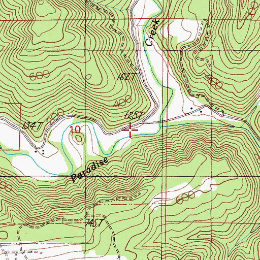 Topographic Map of Little Paradise Creek, OR