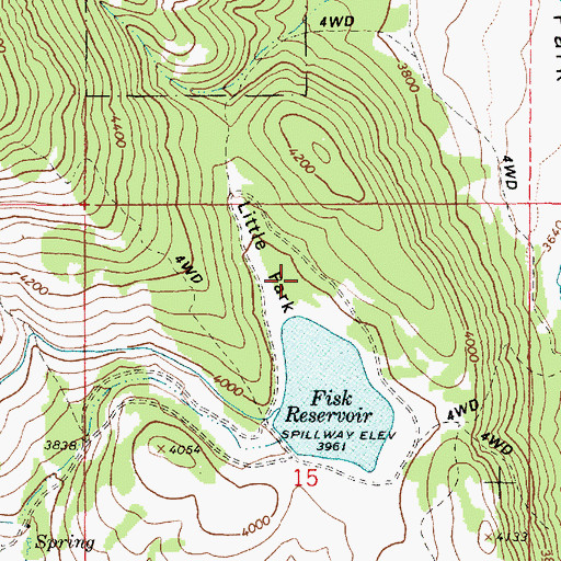 Topographic Map of Little Park, OR