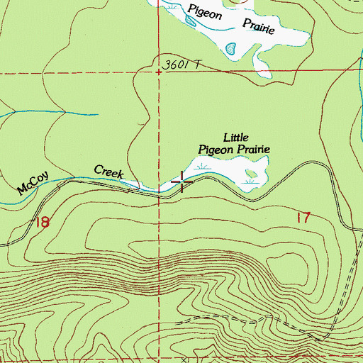 Topographic Map of Little Pigeon Prairie, OR
