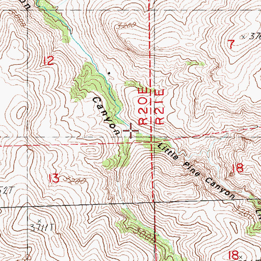 Topographic Map of Little Pine Canyon, OR