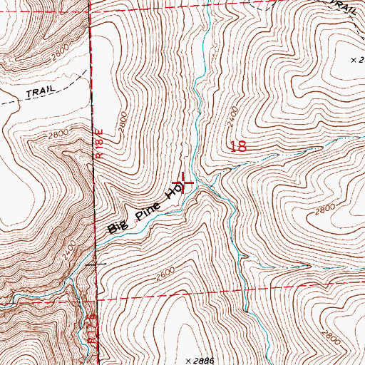 Topographic Map of Little Pine Hollow, OR