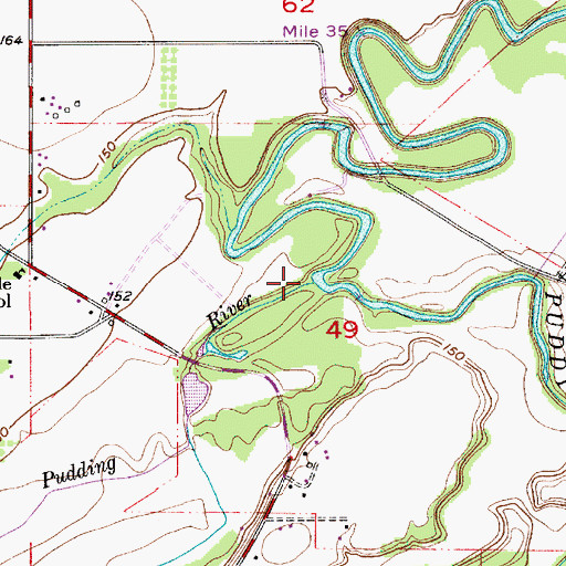 Topographic Map of Little Pudding River, OR