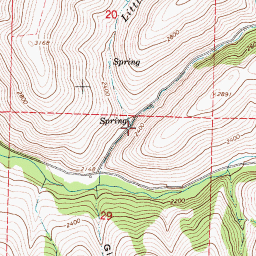 Topographic Map of Little Rail Creek, OR