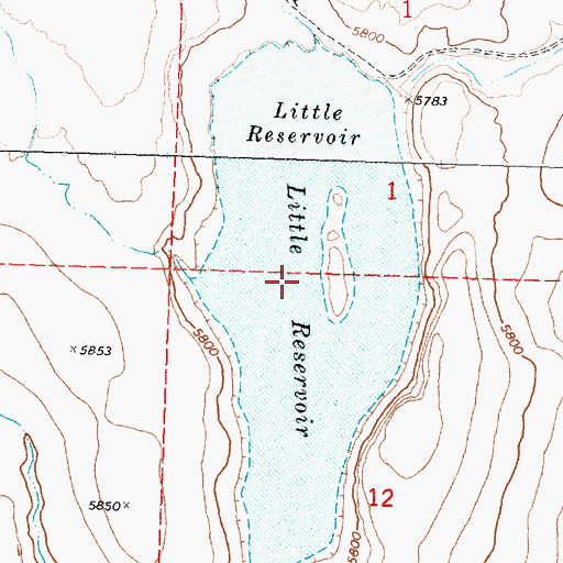 Topographic Map of Little Reservoir, OR