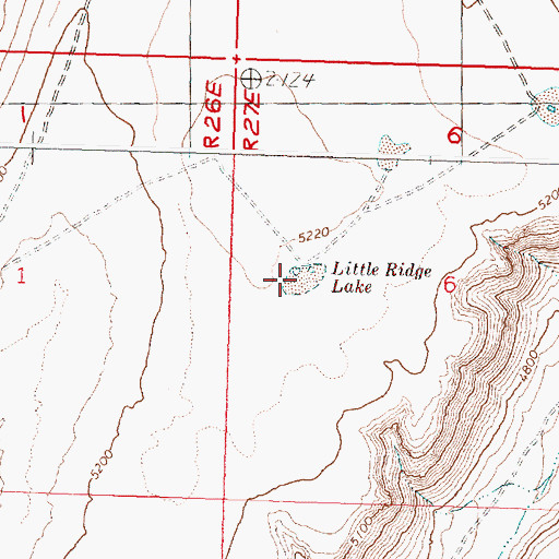 Topographic Map of Little Ridge Lake, OR