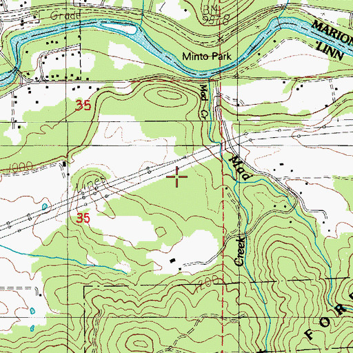 Topographic Map of Little Rock Creek, OR
