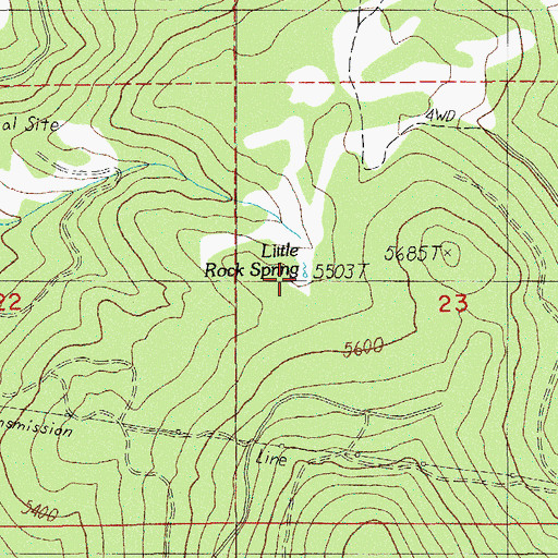 Topographic Map of Little Rock Spring, OR