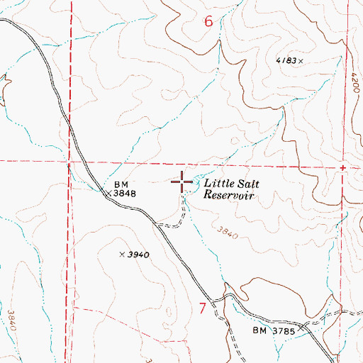 Topographic Map of Little Salt Reservoir, OR