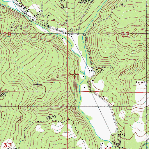 Topographic Map of Little Sand Creek, OR
