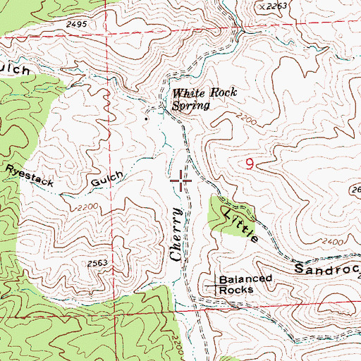 Topographic Map of Little Sandrock Gulch, OR