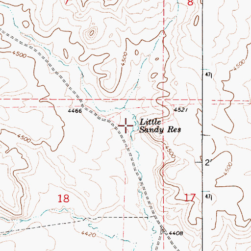 Topographic Map of Little Sandy Reservoir, OR