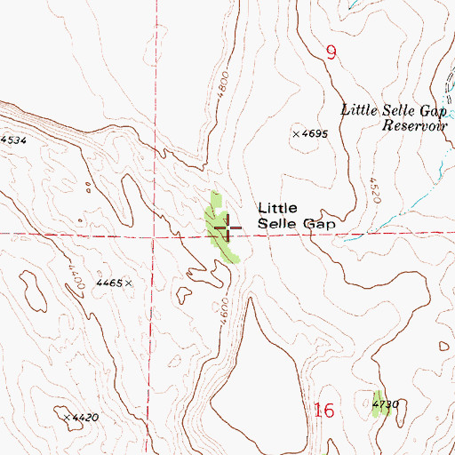 Topographic Map of Little Selle Gap, OR