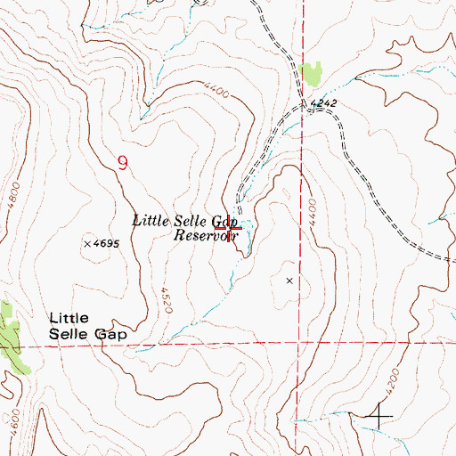 Topographic Map of Little Selle Gap Reservoir, OR