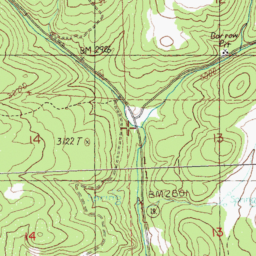Topographic Map of Little Service Creek, OR