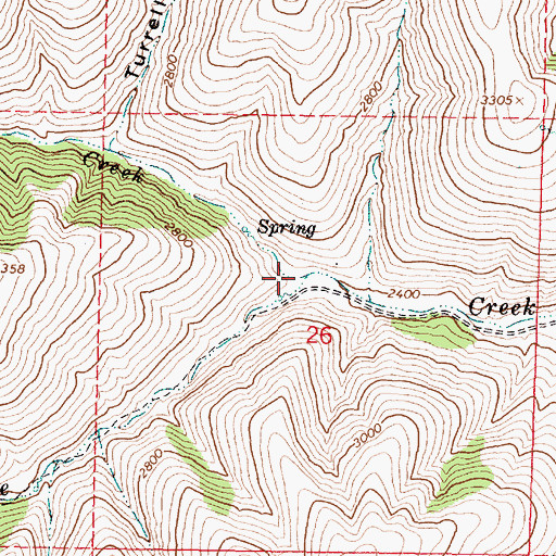 Topographic Map of Little Sevenmile Creek, OR