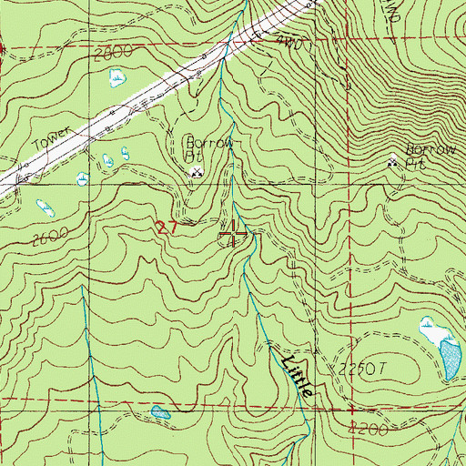 Topographic Map of Little Sinker Creek, OR