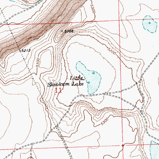 Topographic Map of Little Skookum Lake, OR
