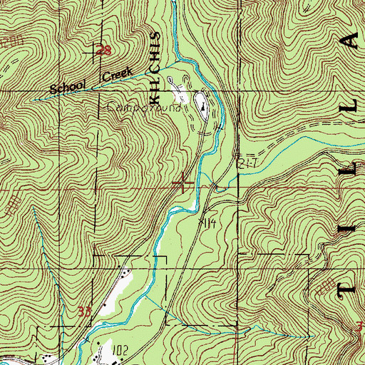 Topographic Map of Little South Fork Kilchis River, OR