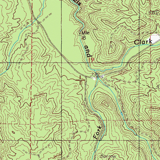 Topographic Map of Little South Fork Lewis and Clark River, OR