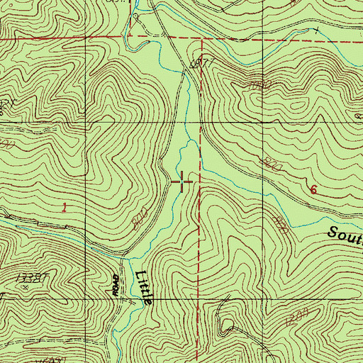 Topographic Map of Little South Fork Smith River, OR