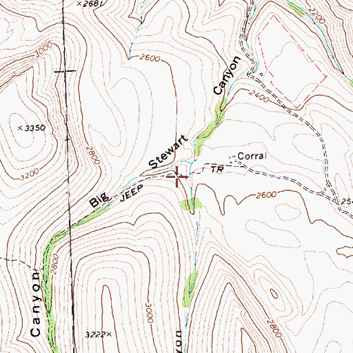 Topographic Map of Little Stewart Canyon, OR