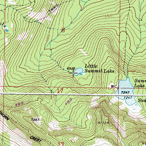 Topographic Map of Little Summit Lake, OR