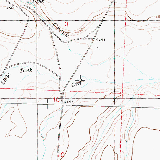 Topographic Map of Little Tank Creek, OR