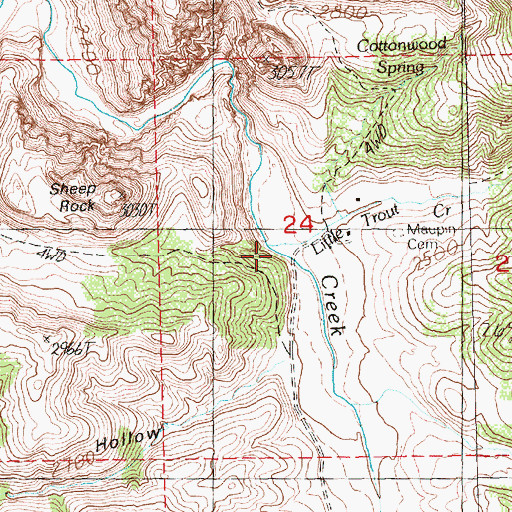 Topographic Map of Little Trout Creek, OR