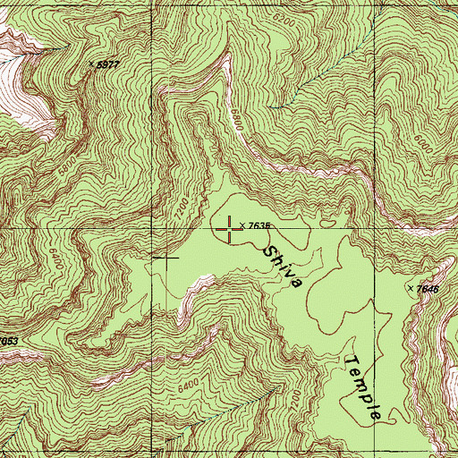 Topographic Map of Shiva Temple, AZ