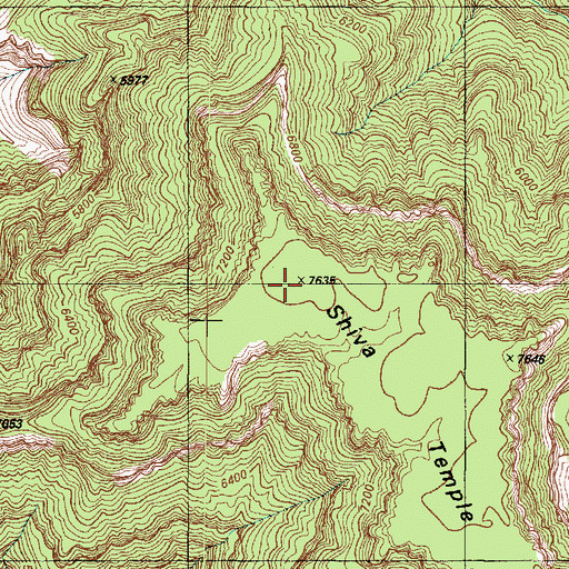 Topographic Map of Shiva Temple, AZ