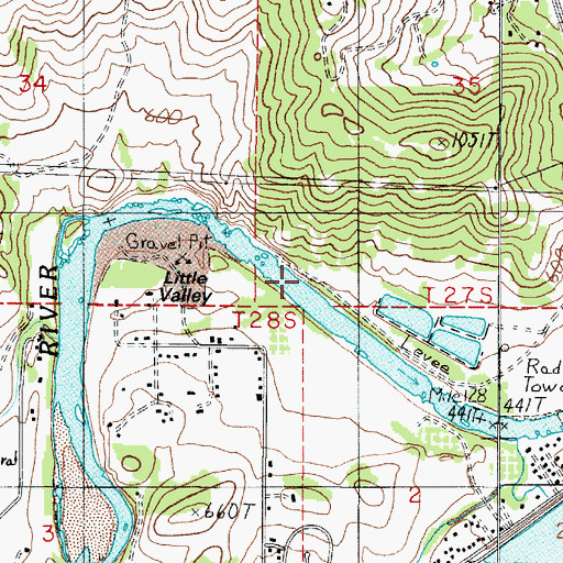 Topographic Map of Little Valley, OR