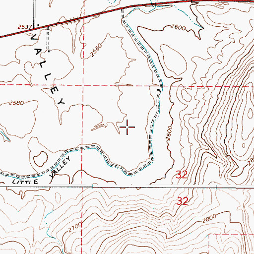 Topographic Map of Little Valley, OR