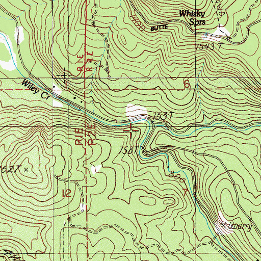 Topographic Map of Little Wiley Creek, OR