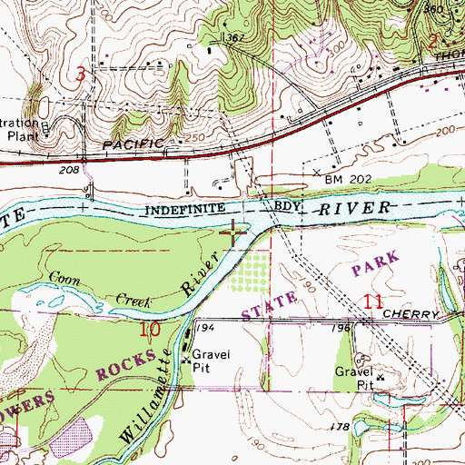 Topographic Map of Little Willamette River, OR
