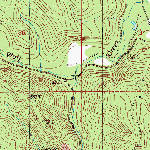 Topographic Map of Little Wolf Creek, OR