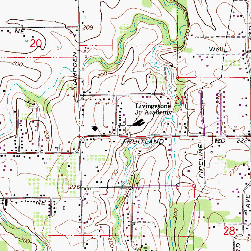 Topographic Map of Livingstone Adventist Academy, OR