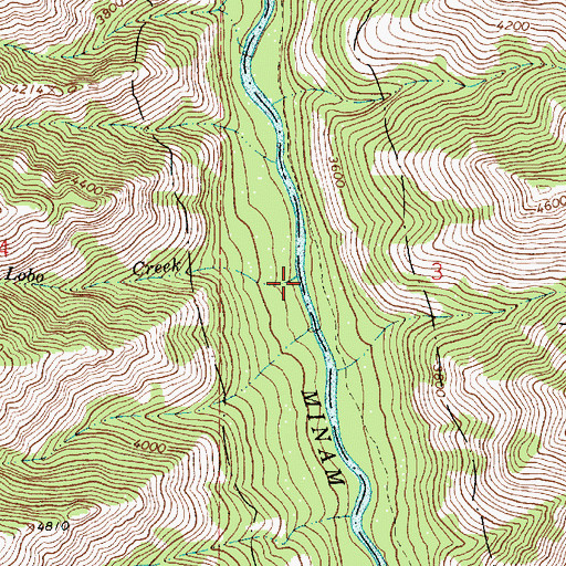 Topographic Map of Lobo Creek, OR