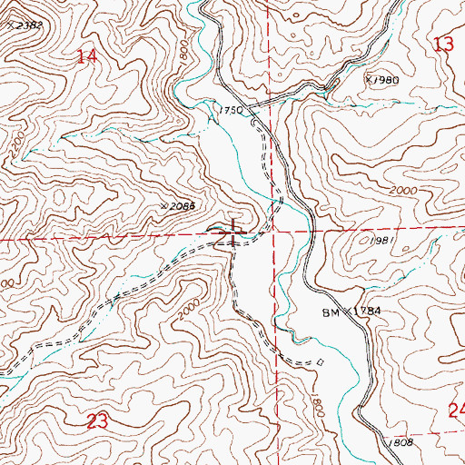 Topographic Map of Lockwood Canyon, OR