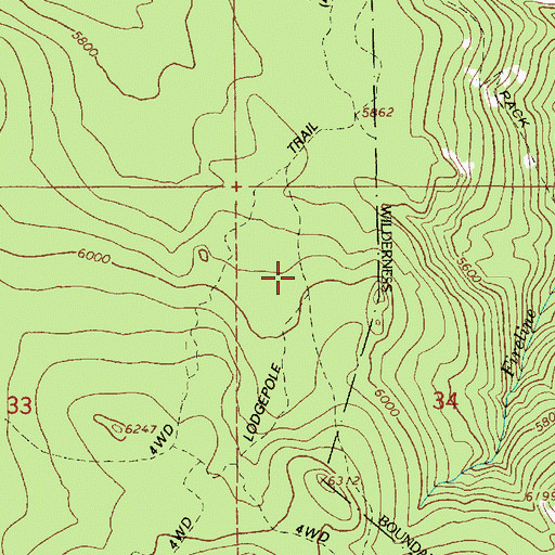 Topographic Map of Lodgepole Trail, OR