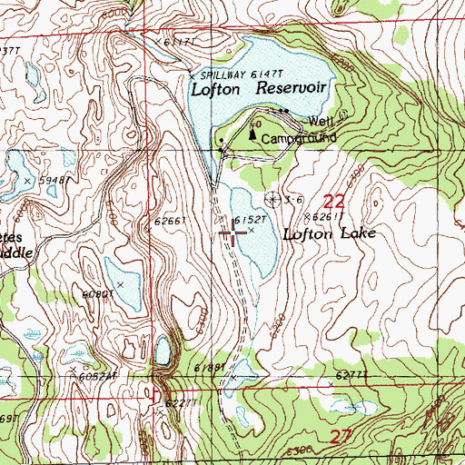 Topographic Map of Lofton Lake, OR