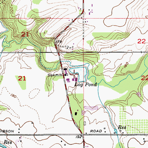 Topographic Map of Log Pond, OR