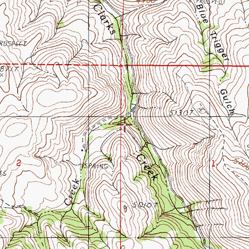 Topographic Map of Log Town Creek, OR