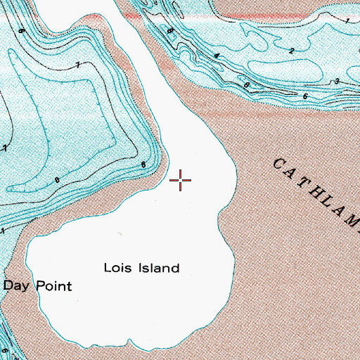 Topographic Map of Lois Island, OR