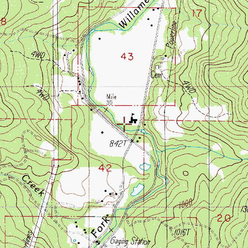 Topographic Map of London School, OR