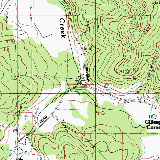 Topographic Map of Lone Cedar School (historical), OR